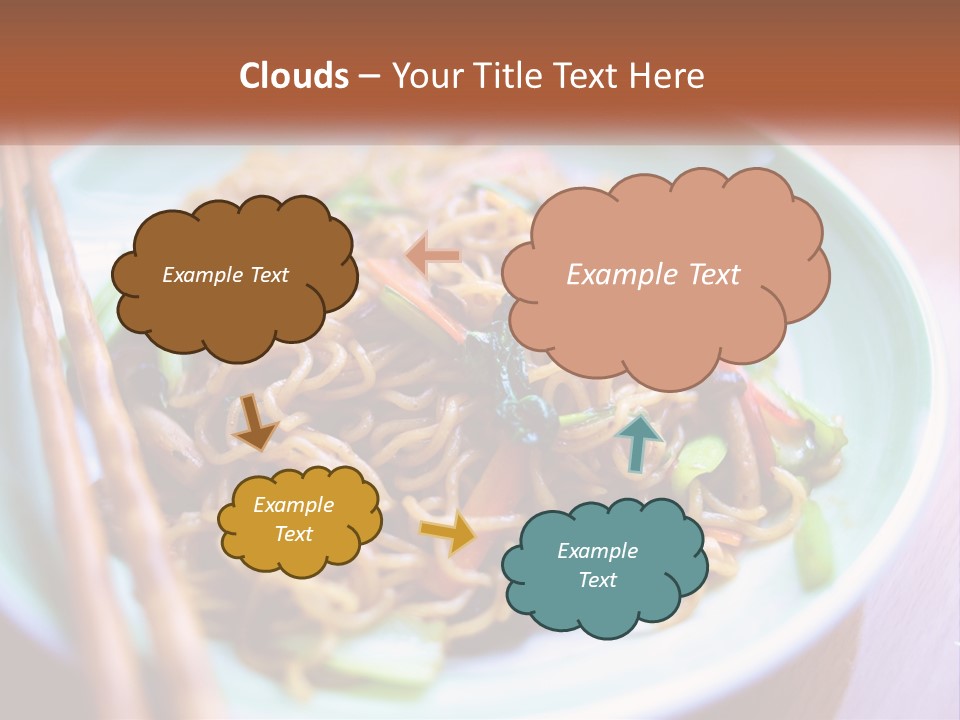 A Plate Of Noodles With Chopsticks On A Table PowerPoint Template