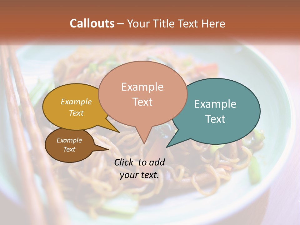A Plate Of Noodles With Chopsticks On A Table PowerPoint Template