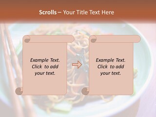 A Plate Of Noodles With Chopsticks On A Table PowerPoint Template