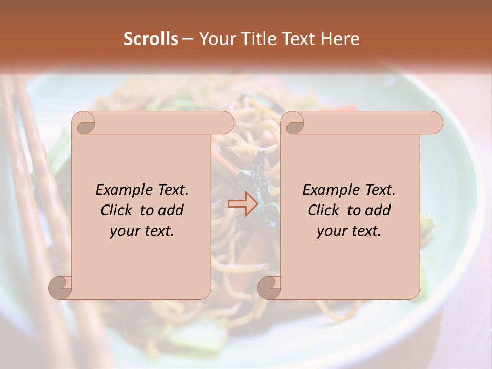 A Plate Of Noodles With Chopsticks On A Table PowerPoint Template
