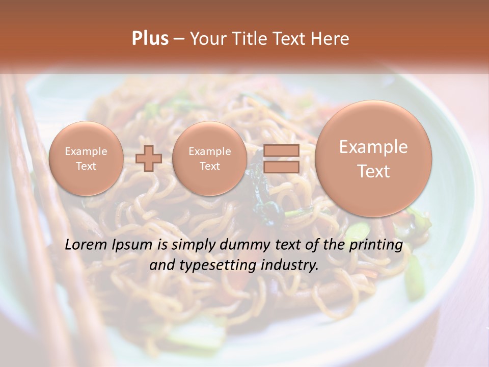 A Plate Of Noodles With Chopsticks On A Table PowerPoint Template
