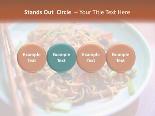 A Plate Of Noodles With Chopsticks On A Table PowerPoint Template