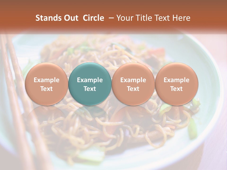 A Plate Of Noodles With Chopsticks On A Table PowerPoint Template