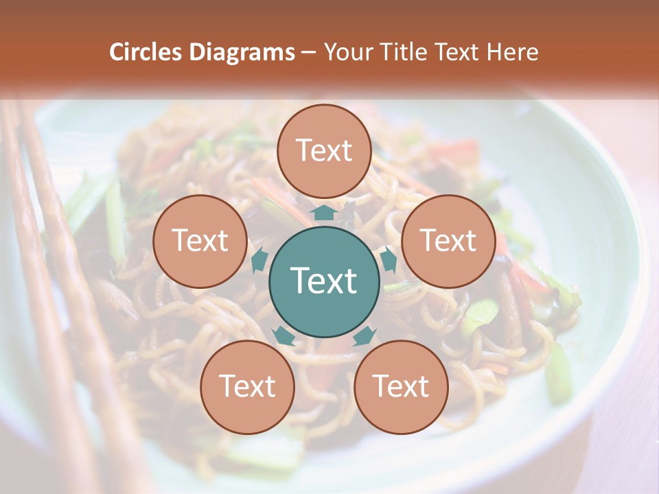 A Plate Of Noodles With Chopsticks On A Table PowerPoint Template