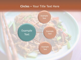 A Plate Of Noodles With Chopsticks On A Table PowerPoint Template