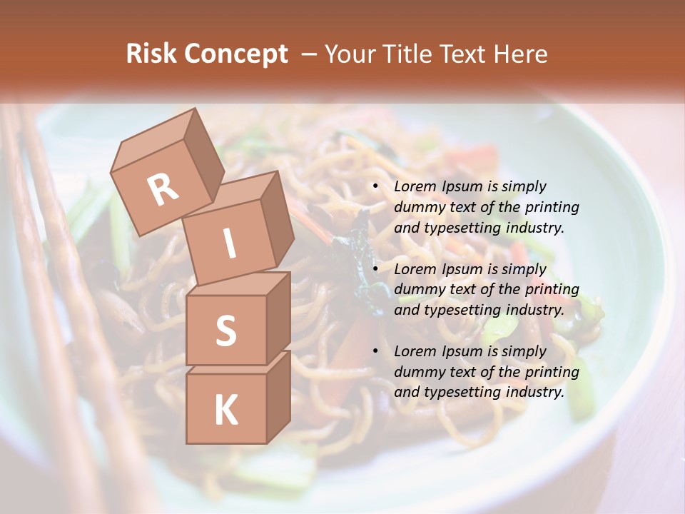 A Plate Of Noodles With Chopsticks On A Table PowerPoint Template