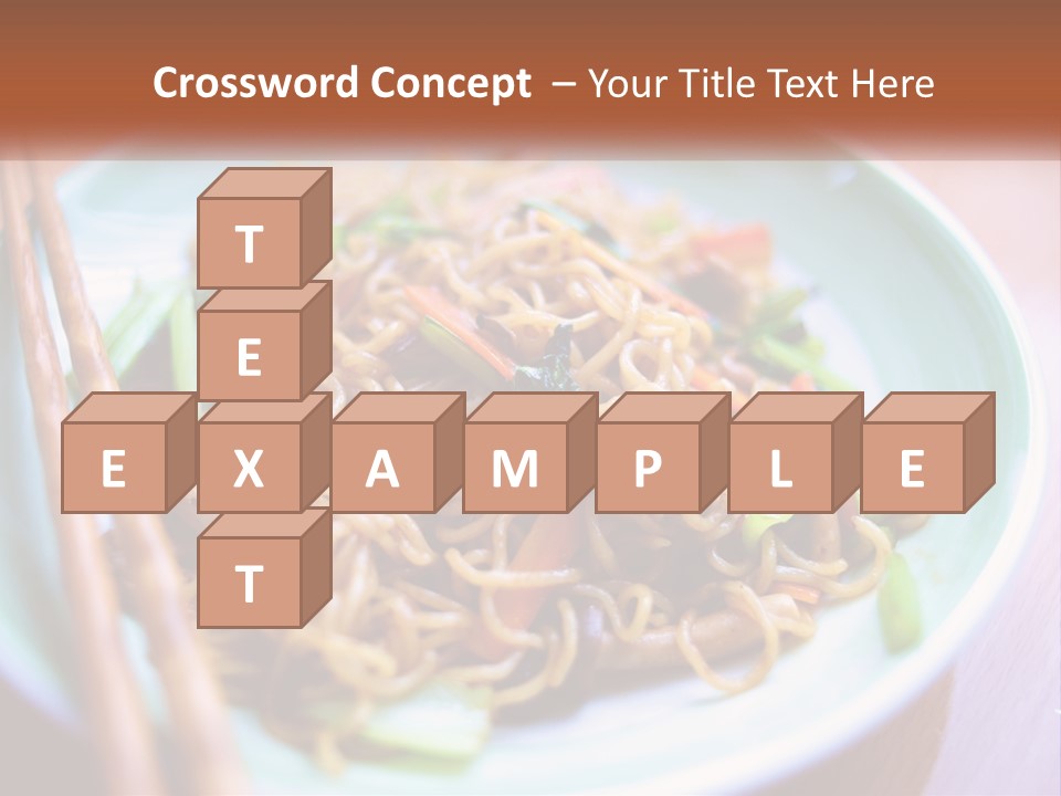 A Plate Of Noodles With Chopsticks On A Table PowerPoint Template