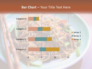 A Plate Of Noodles With Chopsticks On A Table PowerPoint Template