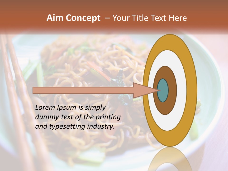 A Plate Of Noodles With Chopsticks On A Table PowerPoint Template