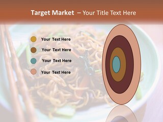 A Plate Of Noodles With Chopsticks On A Table PowerPoint Template