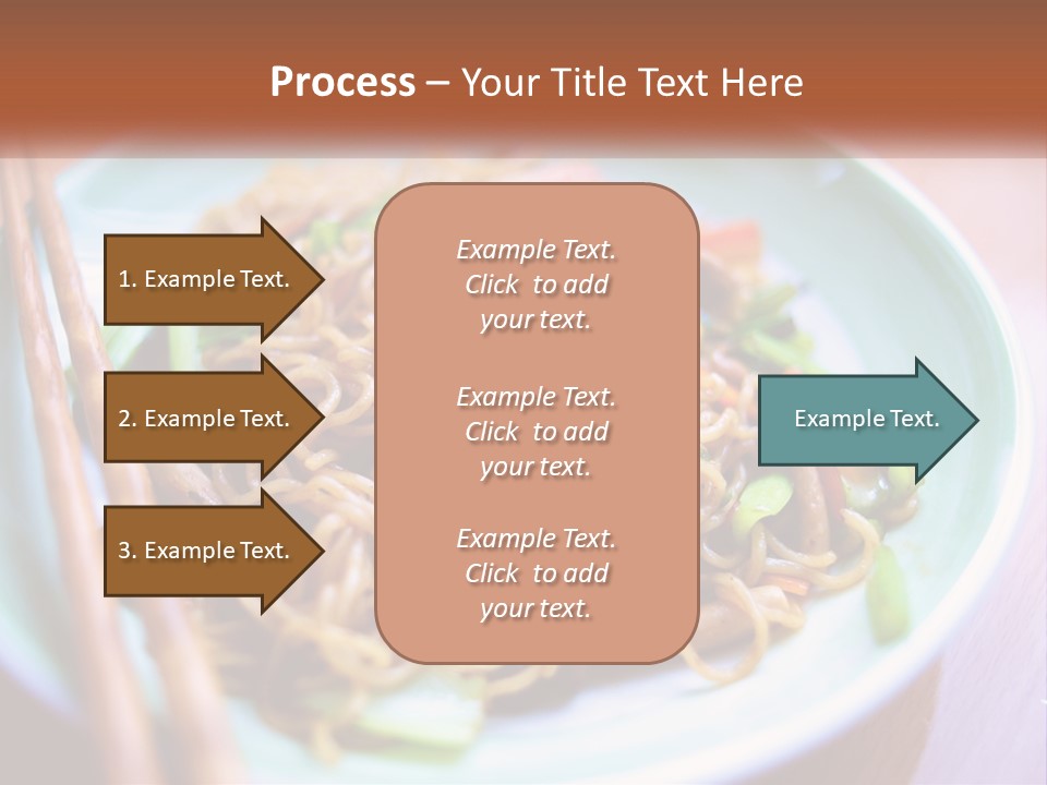 A Plate Of Noodles With Chopsticks On A Table PowerPoint Template
