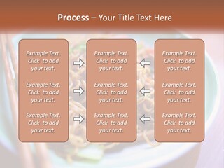 A Plate Of Noodles With Chopsticks On A Table PowerPoint Template