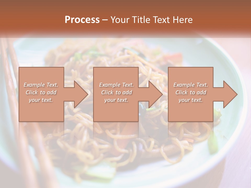 A Plate Of Noodles With Chopsticks On A Table PowerPoint Template