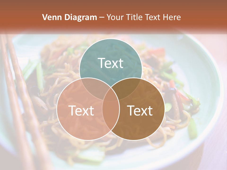 A Plate Of Noodles With Chopsticks On A Table PowerPoint Template