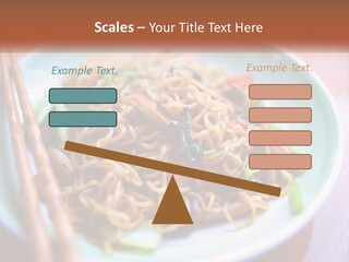 A Plate Of Noodles With Chopsticks On A Table PowerPoint Template
