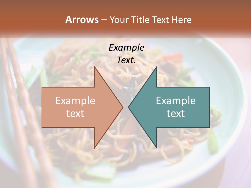 A Plate Of Noodles With Chopsticks On A Table PowerPoint Template