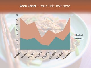 A Plate Of Noodles With Chopsticks On A Table PowerPoint Template