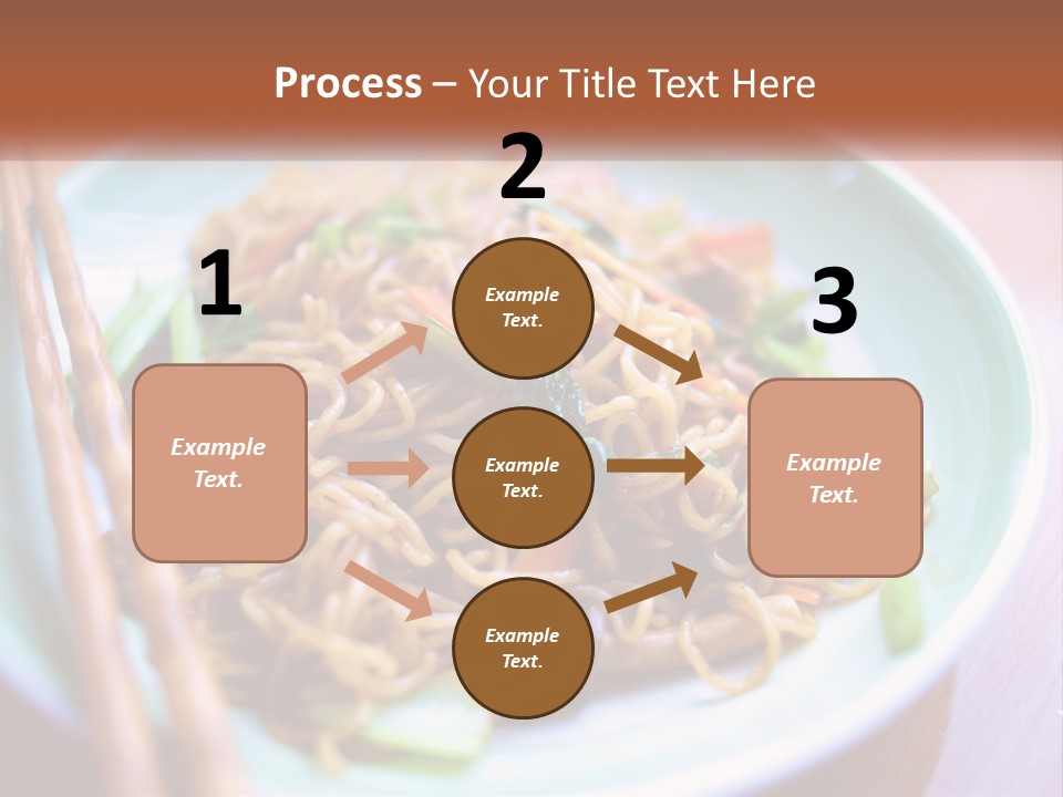 A Plate Of Noodles With Chopsticks On A Table PowerPoint Template