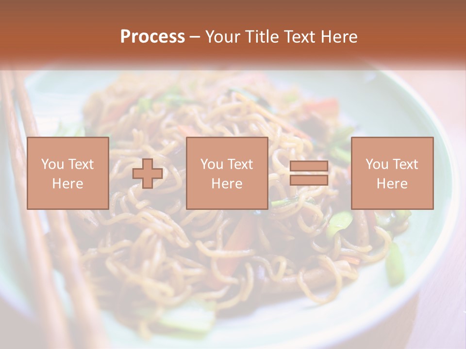 A Plate Of Noodles With Chopsticks On A Table PowerPoint Template