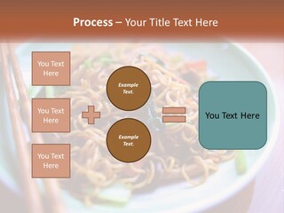 A Plate Of Noodles With Chopsticks On A Table PowerPoint Template