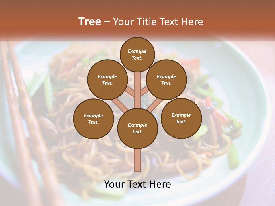 A Plate Of Noodles With Chopsticks On A Table PowerPoint Template