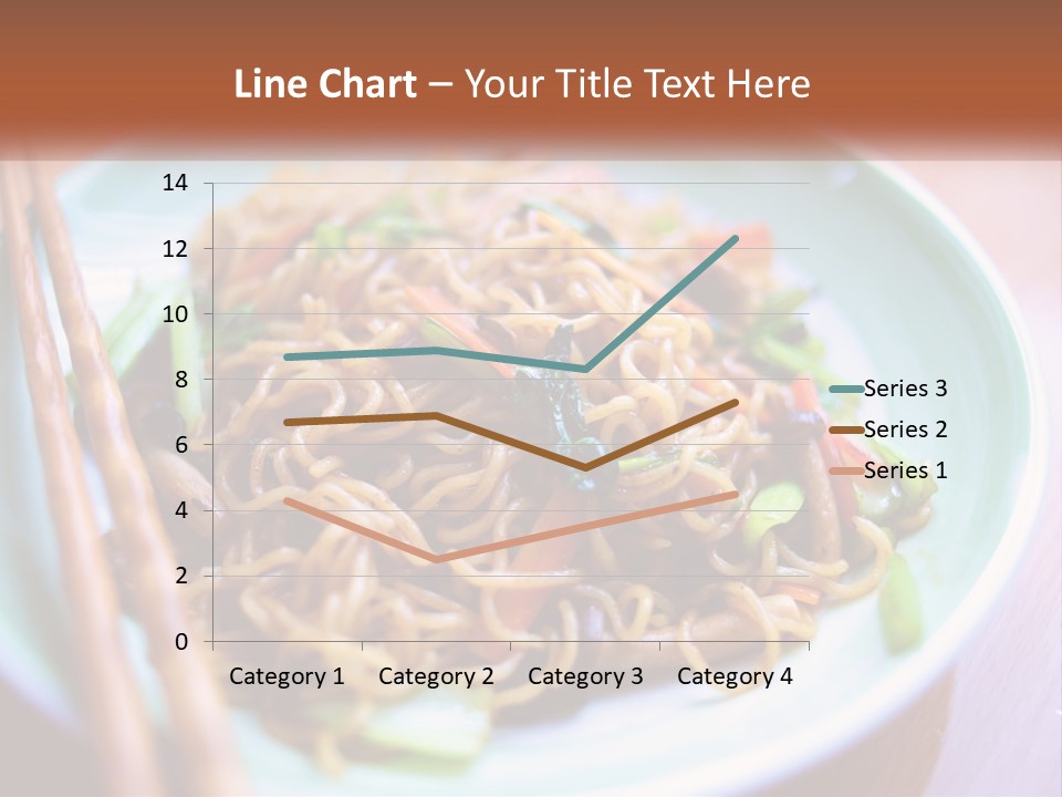 A Plate Of Noodles With Chopsticks On A Table PowerPoint Template