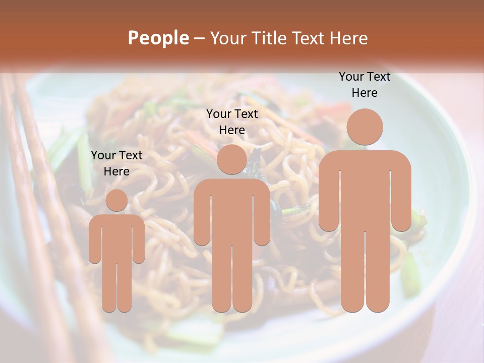 A Plate Of Noodles With Chopsticks On A Table PowerPoint Template