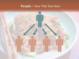 A Plate Of Noodles With Chopsticks On A Table PowerPoint Template