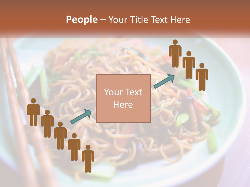 A Plate Of Noodles With Chopsticks On A Table PowerPoint Template