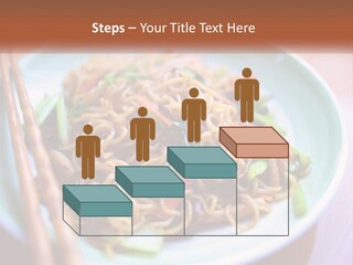 A Plate Of Noodles With Chopsticks On A Table PowerPoint Template