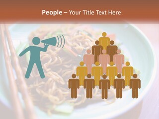 A Plate Of Noodles With Chopsticks On A Table PowerPoint Template