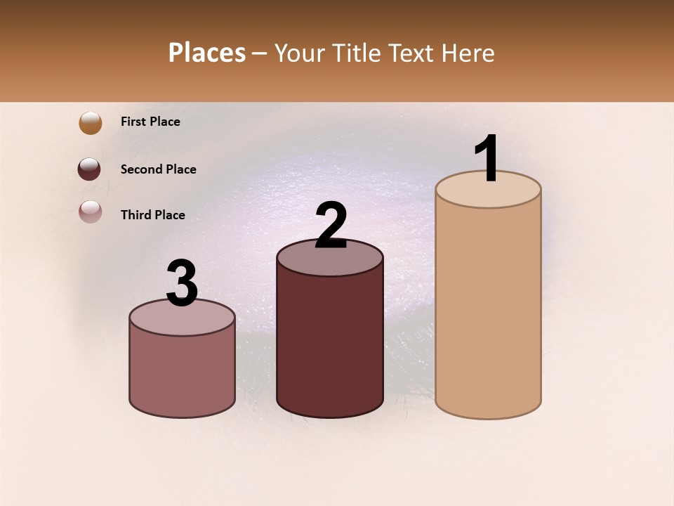 A Close Up Of A Purple Eye With A Brown Background PowerPoint Template