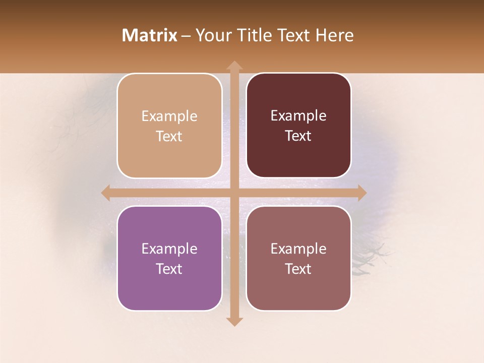 A Close Up Of A Purple Eye With A Brown Background PowerPoint Template