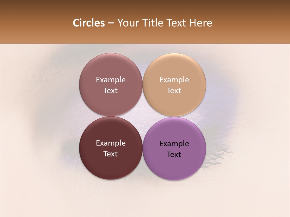 A Close Up Of A Purple Eye With A Brown Background PowerPoint Template