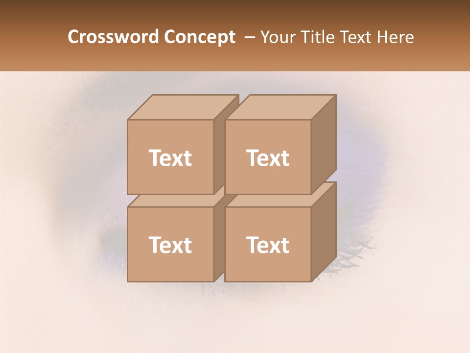 A Close Up Of A Purple Eye With A Brown Background PowerPoint Template