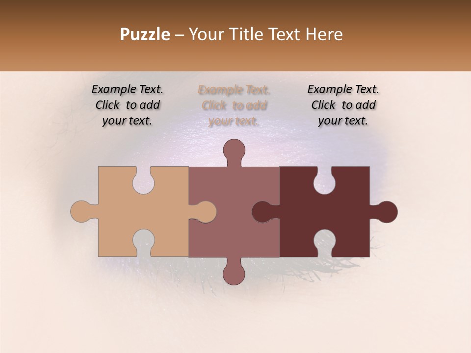 A Close Up Of A Purple Eye With A Brown Background PowerPoint Template