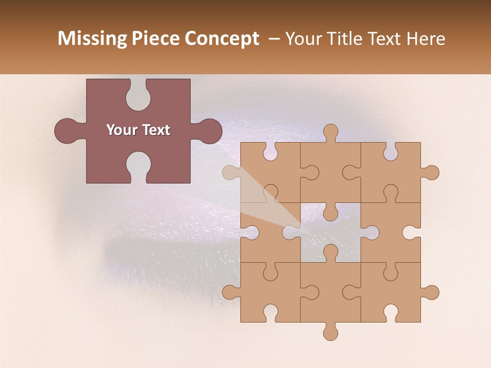 A Close Up Of A Purple Eye With A Brown Background PowerPoint Template