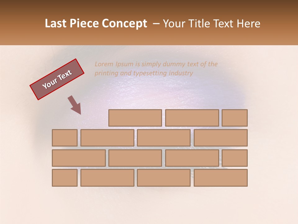 A Close Up Of A Purple Eye With A Brown Background PowerPoint Template