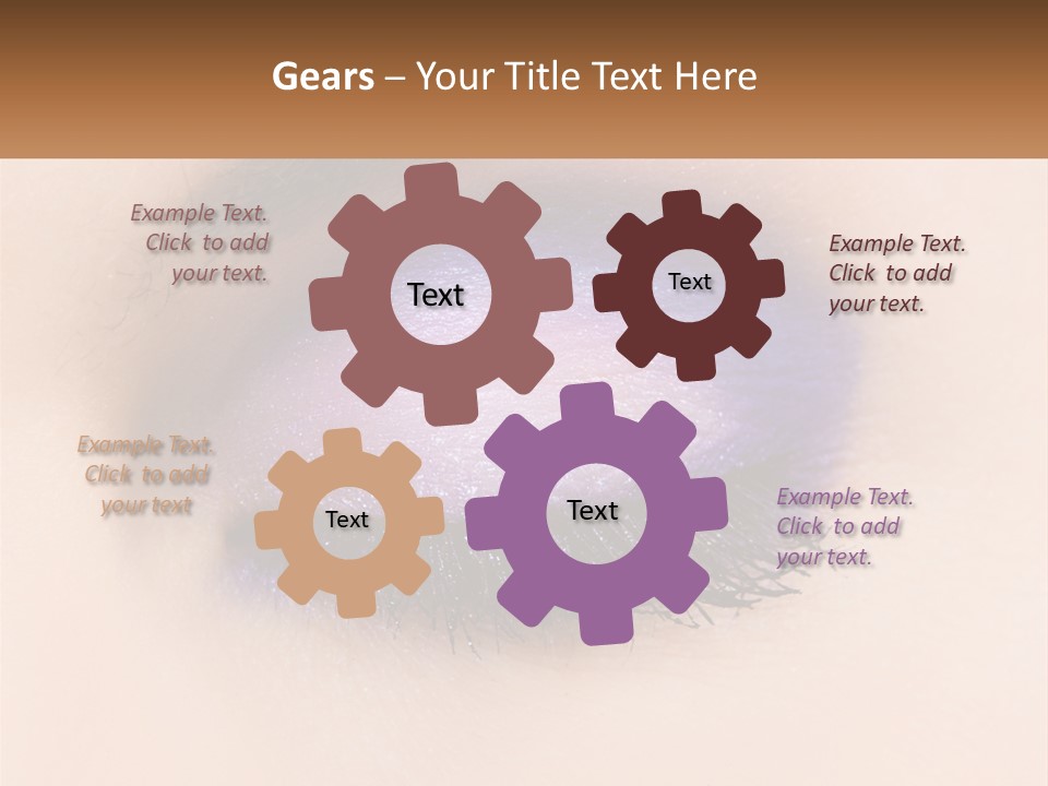 A Close Up Of A Purple Eye With A Brown Background PowerPoint Template