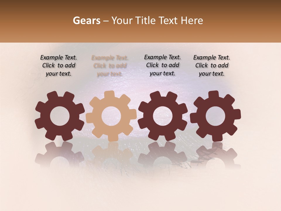 A Close Up Of A Purple Eye With A Brown Background PowerPoint Template