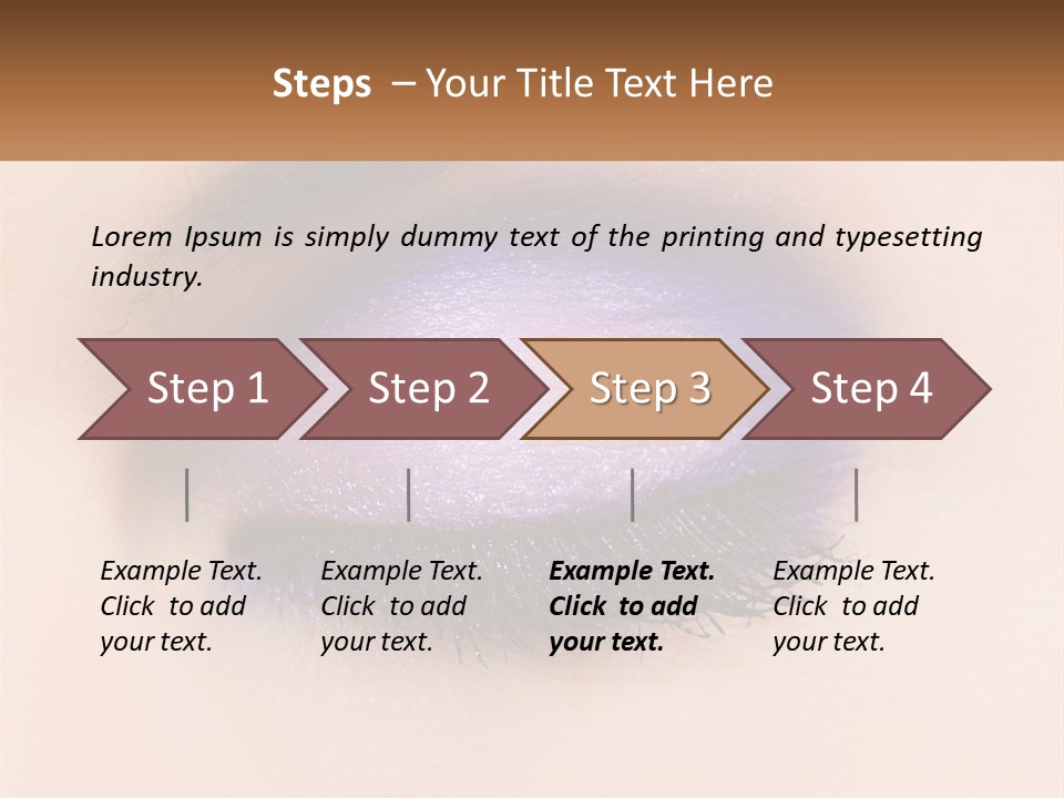 A Close Up Of A Purple Eye With A Brown Background PowerPoint Template