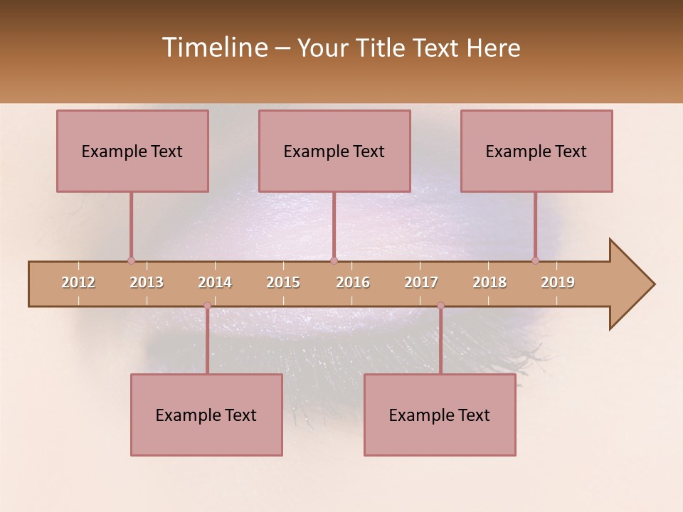 A Close Up Of A Purple Eye With A Brown Background PowerPoint Template