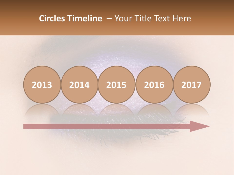 A Close Up Of A Purple Eye With A Brown Background PowerPoint Template