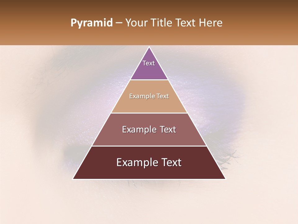 A Close Up Of A Purple Eye With A Brown Background PowerPoint Template