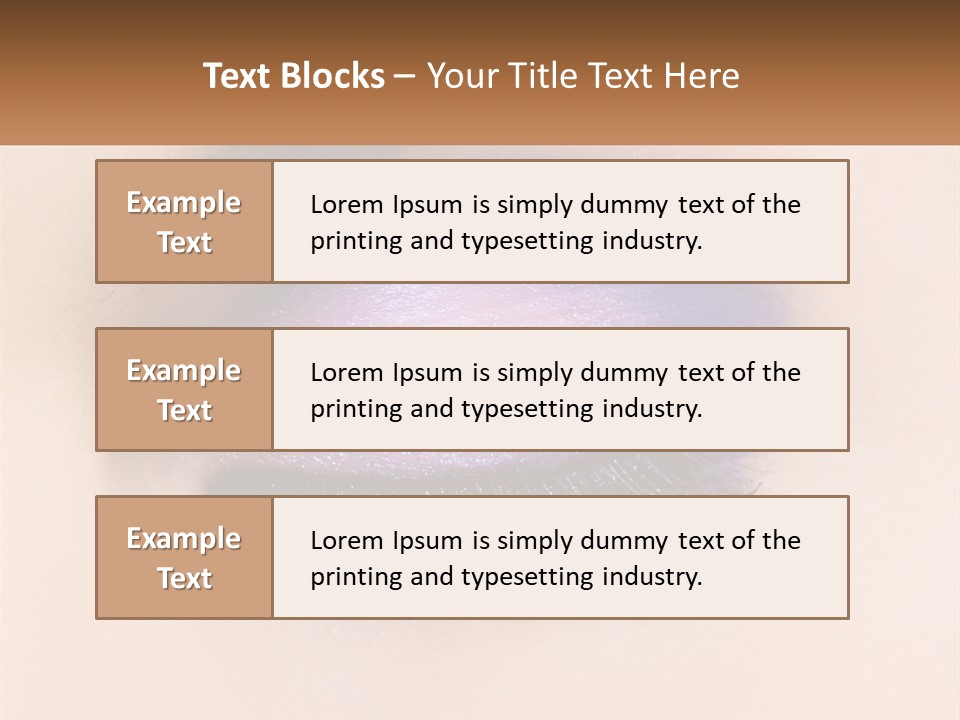 A Close Up Of A Purple Eye With A Brown Background PowerPoint Template