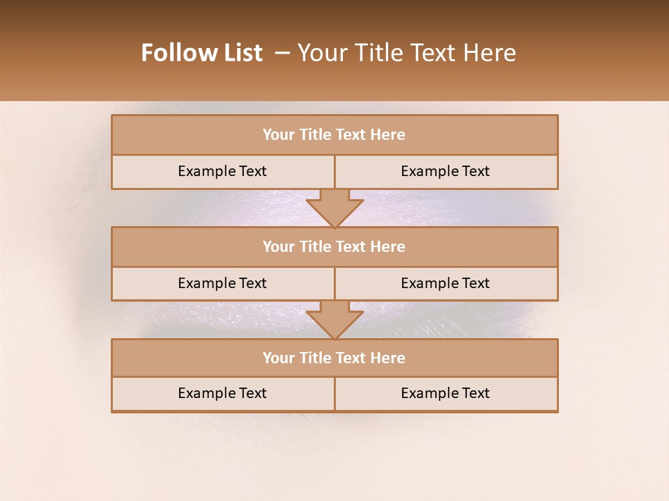 A Close Up Of A Purple Eye With A Brown Background PowerPoint Template