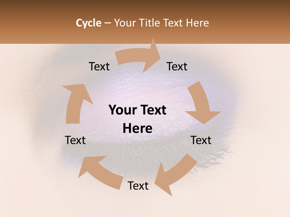 A Close Up Of A Purple Eye With A Brown Background PowerPoint Template