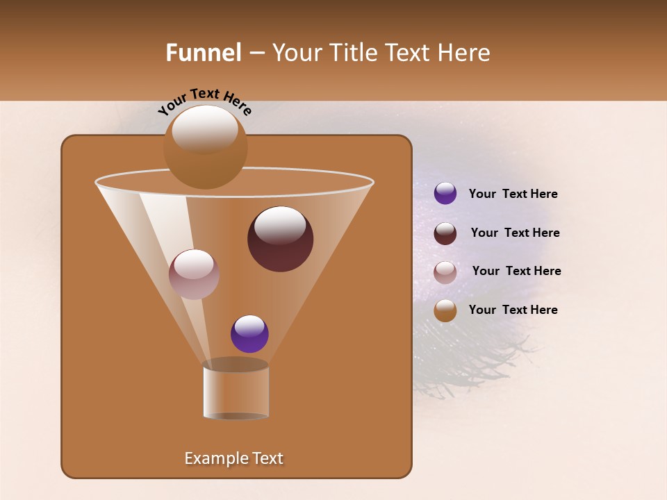 A Close Up Of A Purple Eye With A Brown Background PowerPoint Template