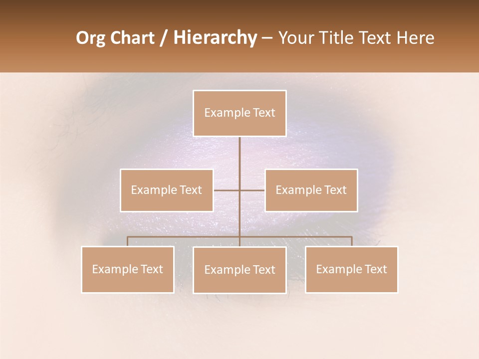 A Close Up Of A Purple Eye With A Brown Background PowerPoint Template