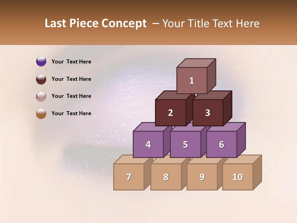 A Close Up Of A Purple Eye With A Brown Background PowerPoint Template